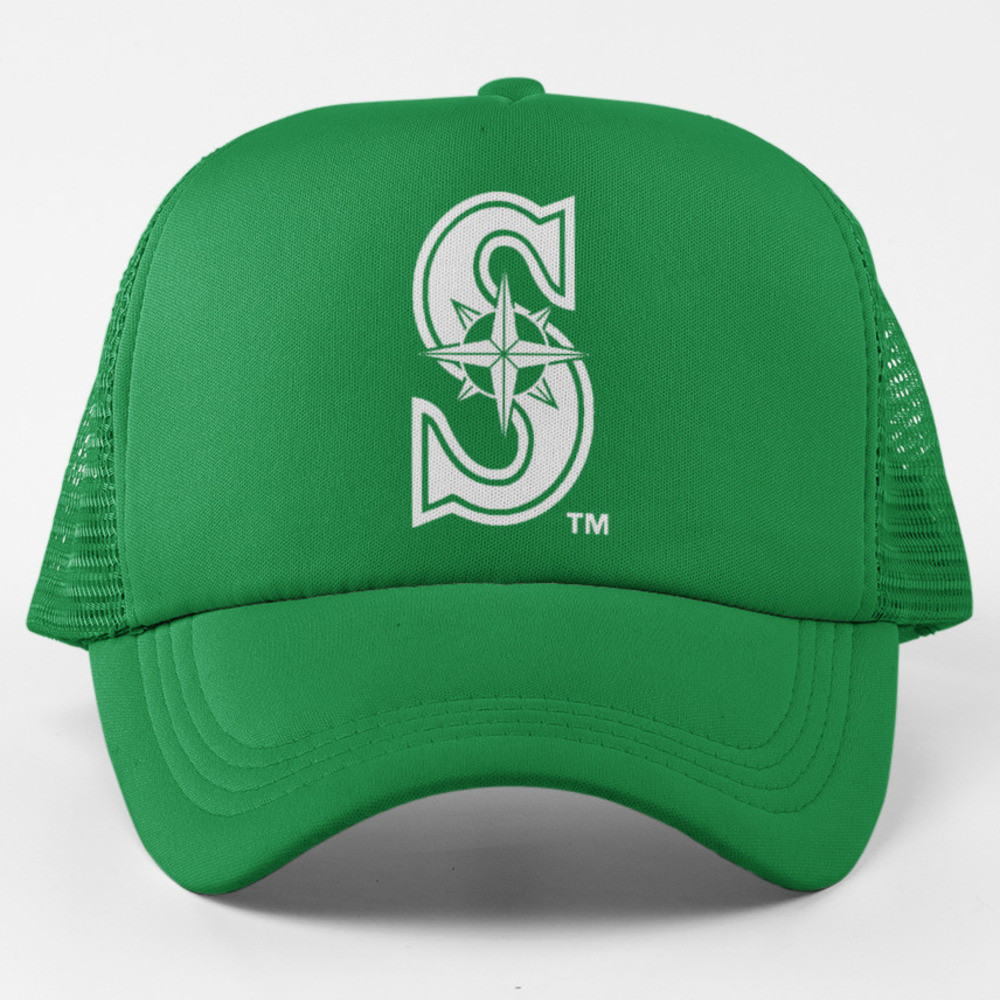 NEW Seattle Mariners St Patricks Color Pop Foam Trucker Snapback Hat GREEN